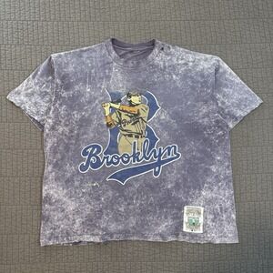 Vtg 90s Brooklyn‎ Dodgers T Shirt Men XXL Purple Distressed Boxy Fit Cooperstown